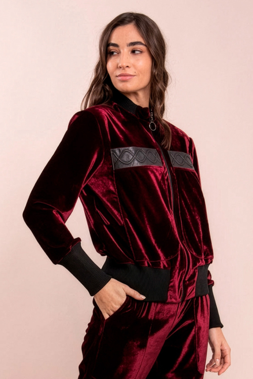 BLUSÃO LIZZIE VELUDO VINHO