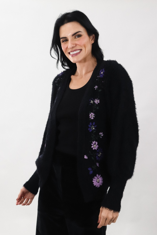 TRICOT COLLY PRETO E ROXO